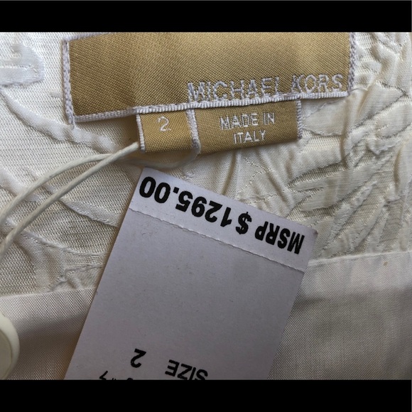 NWT! Michael kors elegant jacquard sweetheart Surplice midi dress. Size 2 - Picture 6 of 7